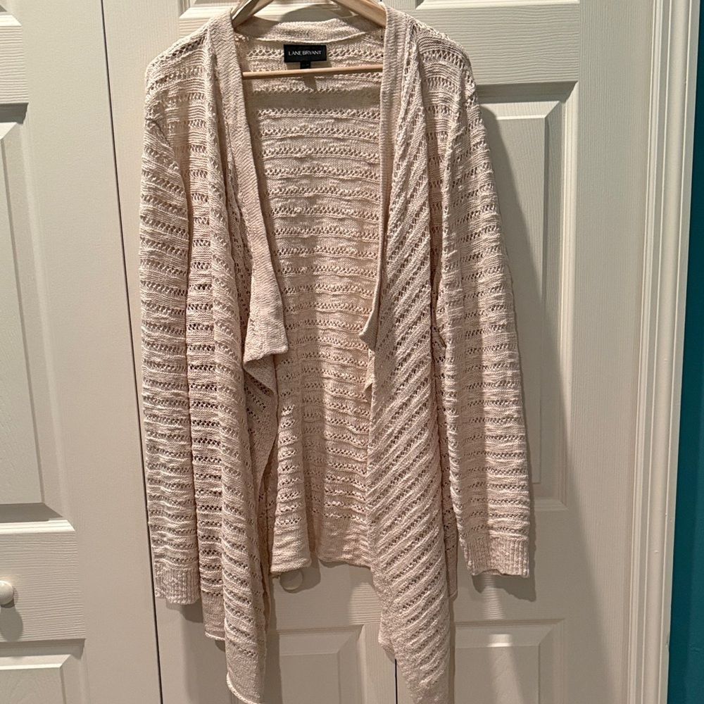 # Lane Bryant 22/24 Cream Open Knit Cardigan